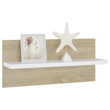 Wall Shelves 4 pcs White and Sonoma Oak 40x11.5x18cm