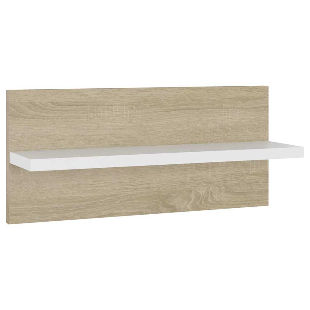 Wall Shelves 4 pcs White and Sonoma Oak 40x11.5x18cm