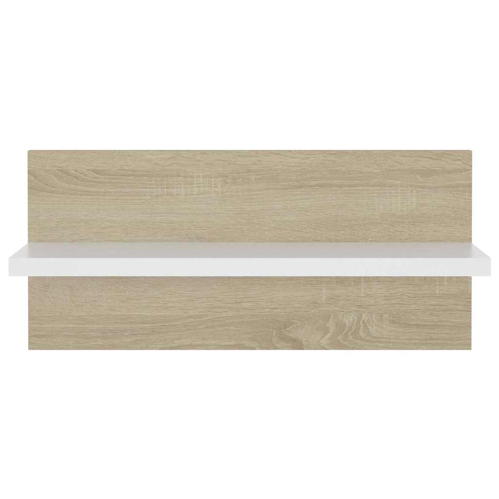 Wall Shelves 4 pcs White and Sonoma Oak 40x11.5x18cm