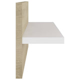 Wall Shelves 4 pcs White and Sonoma Oak 40x11.5x18cm - Close-Up Angle