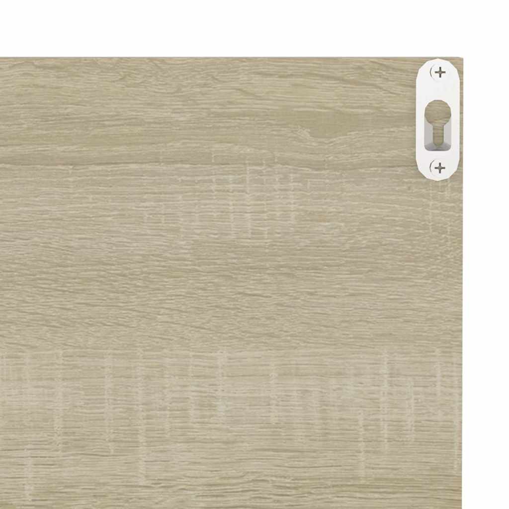 Wall Shelves 4 pcs White and Sonoma Oak 40x11.5x18cm