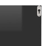 Wall Shelves 2 pcs High Gloss Black 40x11.5x18 cm - Low Angle