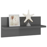 Wall Shelves 2 pcs High Gloss Grey 40x11.5x18 cm - Top-Down View