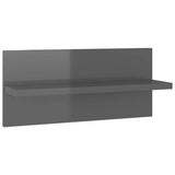 Wall Shelves 2 pcs High Gloss Grey 40x11.5x18 cm - 45-Degree Angle