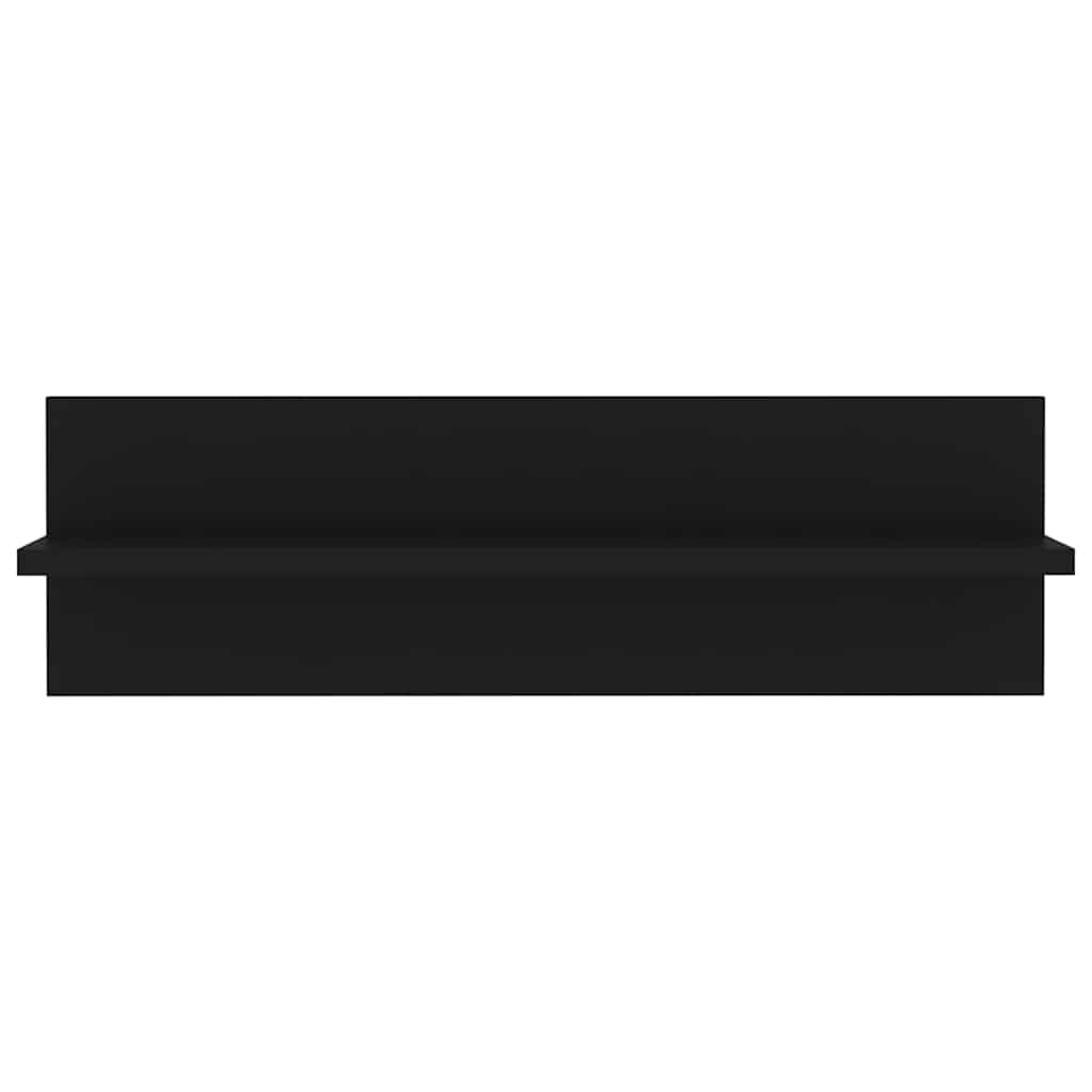 Wall Shelves 2 pcs Black 60x11.5x18 cm Engineered Wood