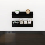 Wall Shelves 2 pcs Black 60x11.5x18 cm Engineered Wood