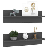 Wall Shelves 2 pcs Grey 60x11.5x18 cm Engineered Wood