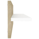 Wall Shelves 2 pcs White and Sonoma Oak 60x11.5x18 cm Engineered Wood