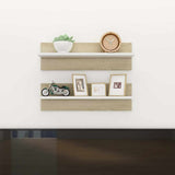 Wall Shelves 2 pcs White and Sonoma Oak 60x11.5x18 cm Engineered Wood