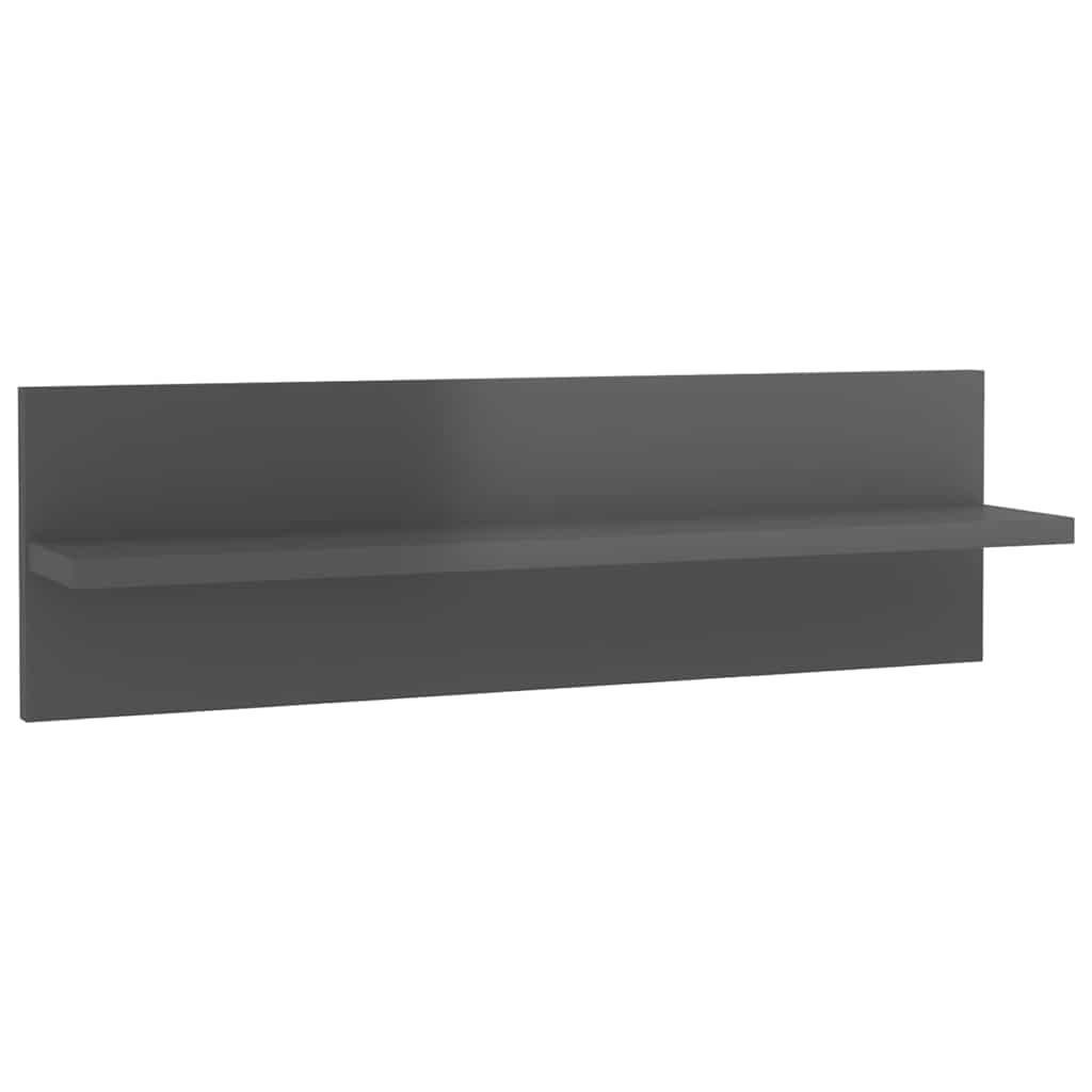 Wall Shelves 4 pcs High Gloss Grey 60x11.5x18 cm Engineered Wood