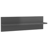 Wall Shelves 4 pcs High Gloss Grey 60x11.5x18 cm Engineered Wood