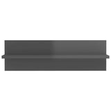 Wall Shelves 4 pcs High Gloss Grey 60x11.5x18 cm Engineered Wood
