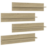 Wall Shelves 4 pcs Sonoma Oak 80x11.5x18 cm Engineered Wood - Front View