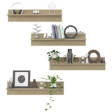Wall Shelves 4 pcs Sonoma Oak 80x11.5x18 cm Engineered Wood - Close-Up Angle