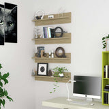Wall Shelves 4 pcs Sonoma Oak 80x11.5x18 cm Engineered Wood