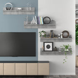 Wall Shelves 4 pcs Concrete Grey 80x11.5x18 cm Engineered Wood