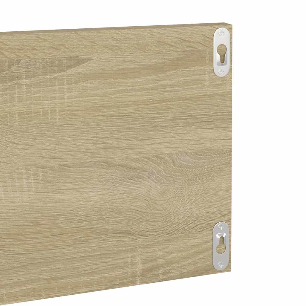 Wall Shelves 2 pcs White and Sonoma Oak 80x11.5x18 cm Engineered Wood