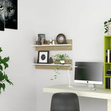 Wall Shelves 2 pcs White and Sonoma Oak 80x11.5x18 cm Engineered Wood