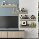 Wall Shelves 4 pcs White and Sonoma Oak 80x11.5x18 cm Engineered Wood