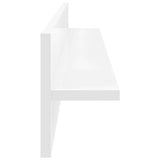Wall Shelves 2 pcs High Gloss White 80x11.5x18 cm Engineered Wood - 45-Degree Angle