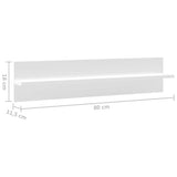 Wall Shelves 2 pcs High Gloss White 80x11.5x18 cm Engineered Wood - Extra Image