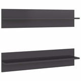 Wall Shelves 2 pcs High Gloss Grey 80x11.5x18 cm Engineered Wood