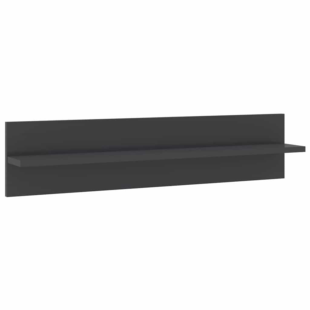 Wall Shelves 2 pcs High Gloss Grey 80x11.5x18 cm Engineered Wood