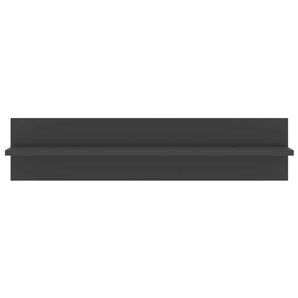 Wall Shelves 2 pcs High Gloss Grey 80x11.5x18 cm Engineered Wood
