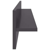 Wall Shelves 2 pcs High Gloss Grey 80x11.5x18 cm Engineered Wood - 45-Degree Angle