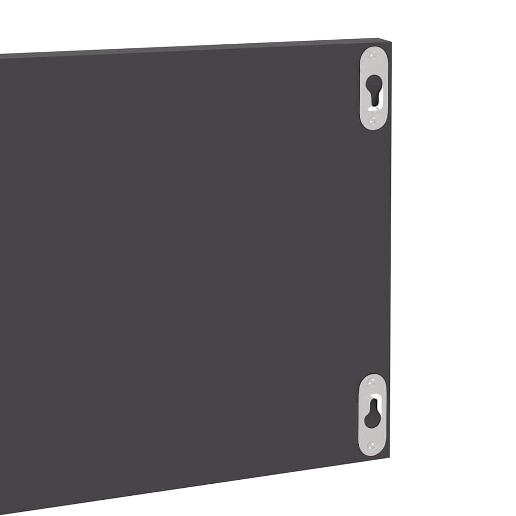 Wall Shelves 2 pcs High Gloss Grey 80x11.5x18 cm Engineered Wood