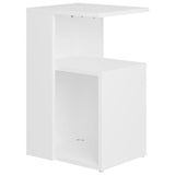 Side Table White 36x30x56 cm Engineered Wood - Front View