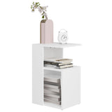 Side Table White 36x30x56 cm Engineered Wood - Side View