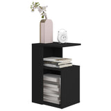 Side Table Black 36x30x56 cm Engineered Wood - Side View