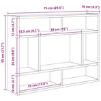 Wall Shelf White 75x16x55 cm Engineered Wood