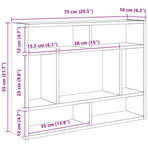 Wall Shelf Black 75x16x55 cm Engineered Wood