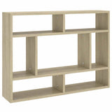Wall Shelf Sonoma Oak 75x16x55 cm Engineered Wood - Front View