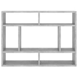 Wall Shelf Concrete Grey 75x16x55 cm Engineered Wood - Top-Down View