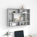 Wall Shelf Concrete Grey 75x16x55 cm Engineered Wood
