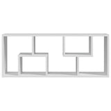 Wall Shelf White 36x16x90 cm Engineered Wood - Rear View