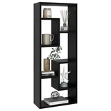 Wall Shelf Black 36x16x90 cm Engineered Wood - Side View
