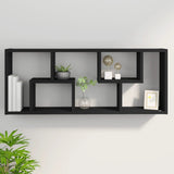 Wall Shelf Black 36x16x90 cm Engineered Wood - Low Angle