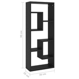 Wall Shelf Black 36x16x90 cm Engineered Wood - Extra Image