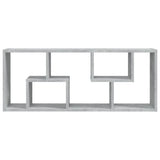 Wall Shelf Concrete Grey 36x16x90 cm Engineered Wood - Rear View