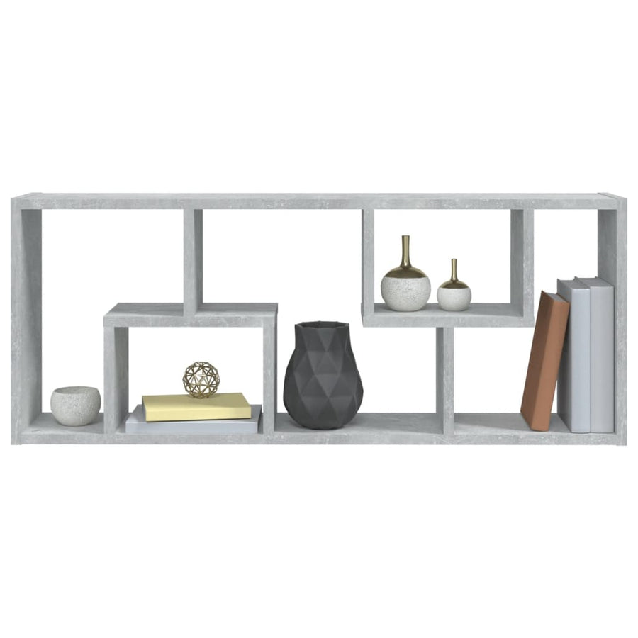 Wall Shelf Concrete Grey 36x16x90 cm Engineered Wood