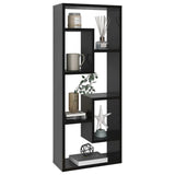 Wall Shelf High Gloss Black 36x16x90 cm Engineered Wood - Side View