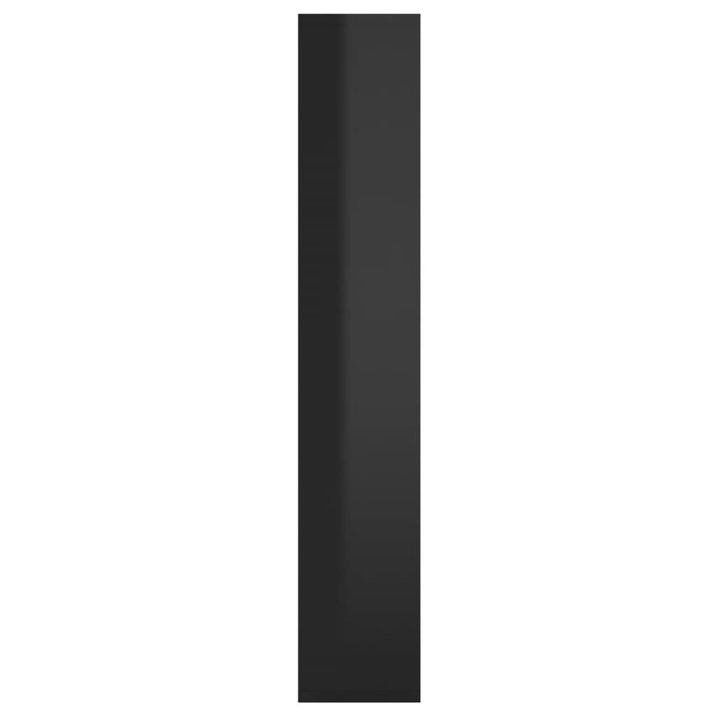 Wall Shelf High Gloss Black 36x16x90 cm Engineered Wood