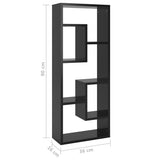 Wall Shelf High Gloss Black 36x16x90 cm Engineered Wood - Extra Image