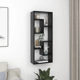 Wall Shelf High Gloss Black 36x16x90 cm Engineered Wood