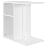 Side Table White 50x30x50 cm Engineered Wood - Front View
