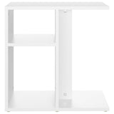 Side Table White 50x30x50 cm Engineered Wood - 45-Degree Angle